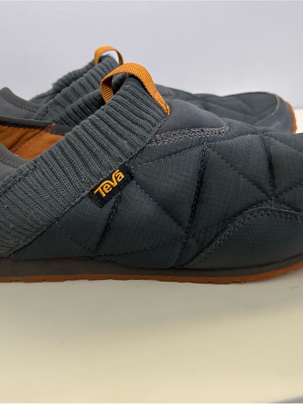 Teva Quilted Slip-On Shoes in Charcoal with Orange Accents